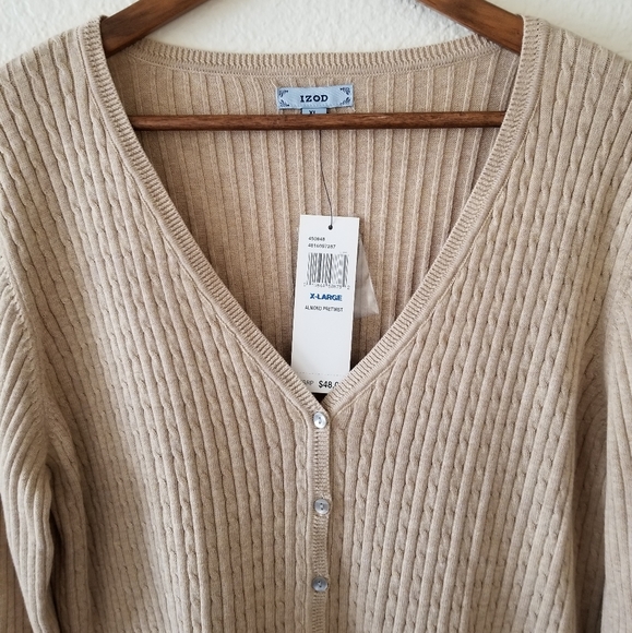 NWT IZOD Cardigan Cable Knit Sweater - Picture 2 of 5